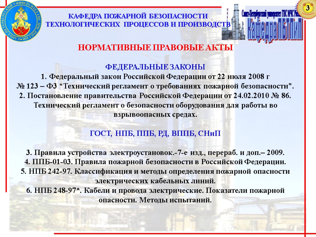НОРМАТИВНЫЕ ПРАВОВЫЕ АКТЫ ФЕДЕРАЛЬНЫЕ ЗАКОНЫ 1. Федеральный закон Российской Федерации от 22 июля 2008